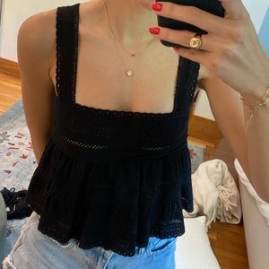 Black Ruffle top